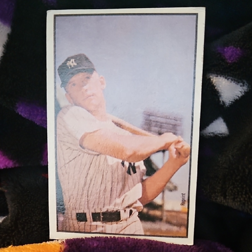 Vintage Baseball Card with Player in Pinstripe Uniform